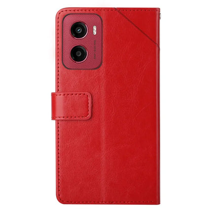 For Motorola Moto G05 4G Case Y Shaped Lines Imprint Leather Phone Cover