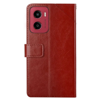 For Motorola Moto G05 4G Case Y Shaped Lines Imprint Leather Phone Cover