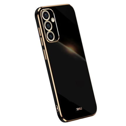 XINLI For Samsung Galaxy A26 5G Case TPU Phone Cover with Electroplating Frame - Black