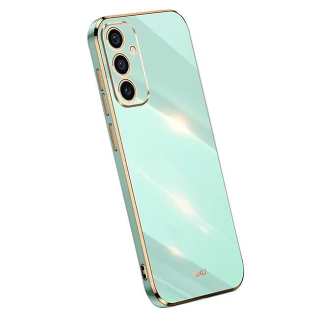 XINLI For Samsung Galaxy A36 5G Case TPU Phone Cover with Electroplating Frame - Cyan