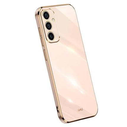 XINLI For Samsung Galaxy A36 5G Case TPU Phone Cover with Electroplating Frame - Pink