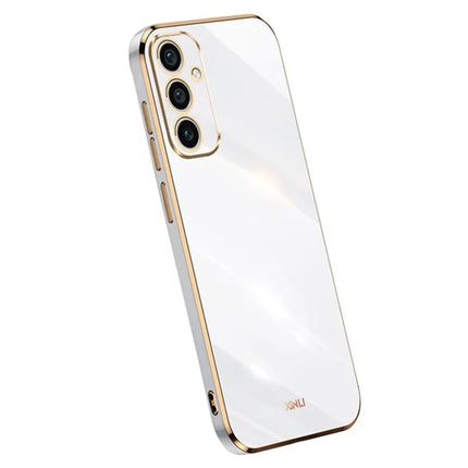 XINLI For Samsung Galaxy A56 5G Case TPU Phone Cover with Electroplating Frame - White