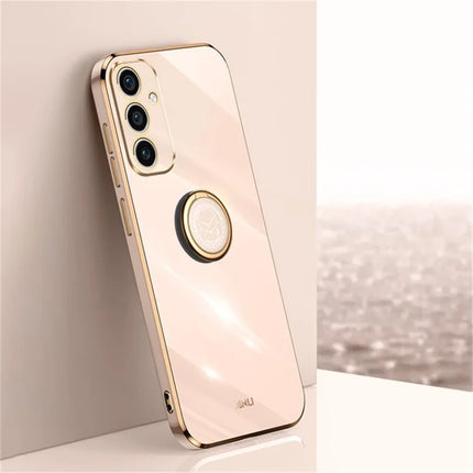XINLI For Samsung Galaxy A56 5G Case Ring Kickstand Electroplating TPU Phone Cover