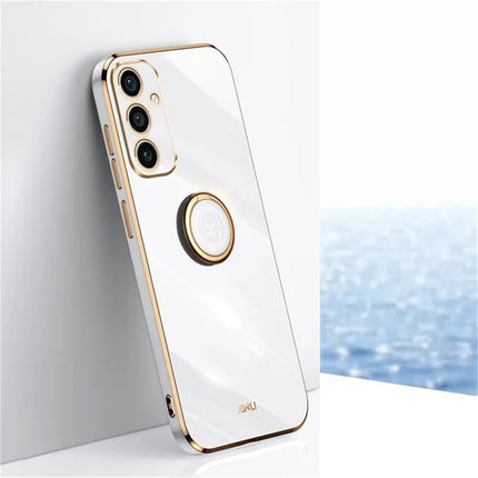 XINLI For Samsung Galaxy A56 5G Case Ring Kickstand Electroplating TPU Phone Cover