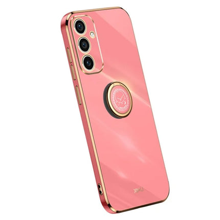 XINLI For Samsung Galaxy A56 5G Case Ring Kickstand Electroplating TPU Phone Cover - Red