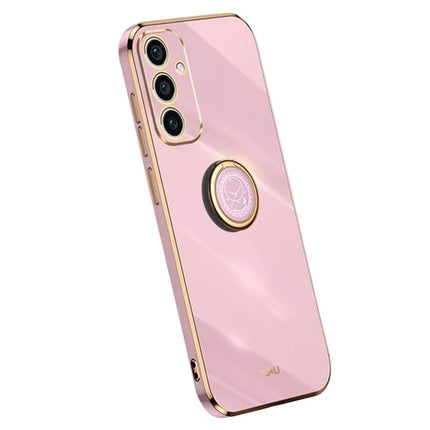 XINLI For Samsung Galaxy A56 5G Case Ring Kickstand Electroplating TPU Phone Cover - Purple