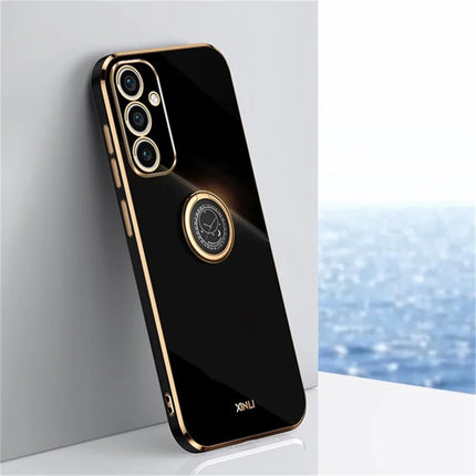 XINLI For Samsung Galaxy A56 5G Case Ring Kickstand Electroplating TPU Phone Cover