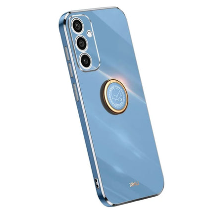 XINLI For Samsung Galaxy A56 5G Case Ring Kickstand Electroplating TPU Phone Cover - Blue