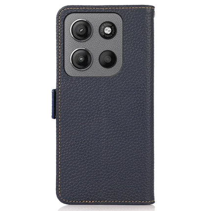 KHAZNEH For Motorola Moto G15 4G  /  G05 4G Phone Case Genuine Cow Leather Cover RFID Blocking