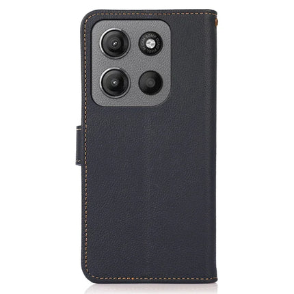 KHAZNEH For Motorola Moto G15 4G  /  G05 4G Case Genuine Cow Leather Wallet Phone Cover