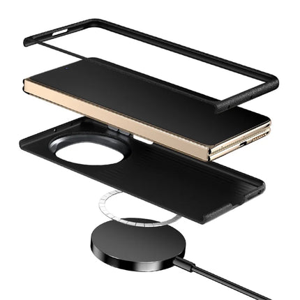 ABEEL For Huawei Mate X6 Case PC + Aluminum Alloy + PU Leather Phone Cover Compatible with MagSafe
