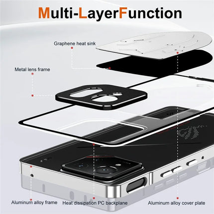 For Asus ROG Phone 9 5G / Phone 9 Pro 5G Case Heat Dissipation Metal Frame PC Phone Cover