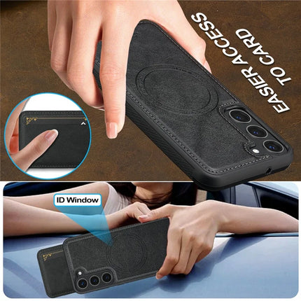 LC.IMEEKE L3 For Samsung Galaxy S23 Magnetic Case Detachable Card Holder Leather TPU Mobile Cover
