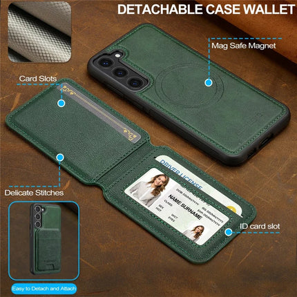 LC.IMEEKE L3 For Samsung Galaxy S23 Magnetic Case Detachable Card Holder Leather TPU Mobile Cover