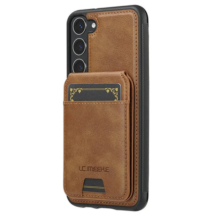 LC.IMEEKE L3 For Samsung Galaxy S23 Magnetic Case Detachable Card Holder Leather TPU Mobile Cover