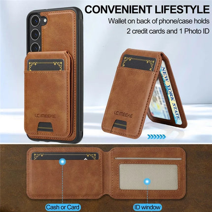 LC.IMEEKE L3 For Samsung Galaxy S23 Magnetic Case Detachable Card Holder Leather TPU Mobile Cover
