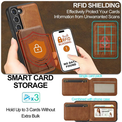 LC.IMEEKE L3 For Samsung Galaxy S23 Magnetic Case Detachable Card Holder Leather TPU Mobile Cover