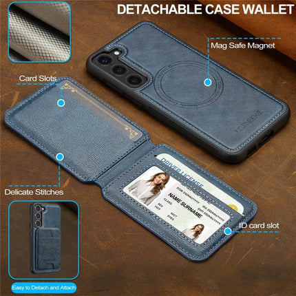 LC.IMEEKE L3 For Samsung Galaxy S23 Magnetic Case Detachable Card Holder Leather TPU Mobile Cover