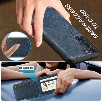 LC.IMEEKE L3 For Samsung Galaxy S23 Magnetic Case Detachable Card Holder Leather TPU Mobile Cover