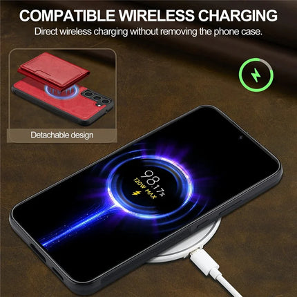 LC.IMEEKE L5 For Samsung Galaxy S23 Magnetic Phone Case Leather Back Cover with Detachable Card Holder
