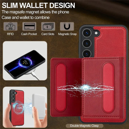 LC.IMEEKE L5 For Samsung Galaxy S23 Magnetic Phone Case Leather Back Cover with Detachable Card Holder