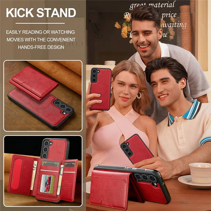 LC.IMEEKE L5 For Samsung Galaxy S23 Magnetic Phone Case Leather Back Cover with Detachable Card Holder