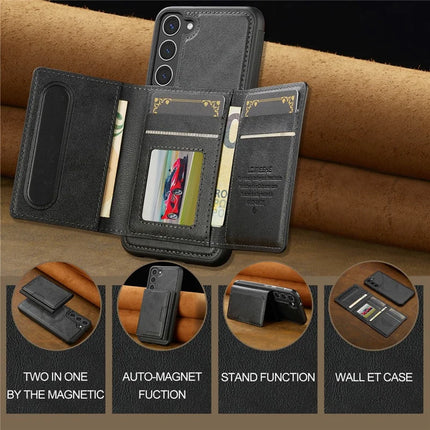 LC.IMEEKE L5 For Samsung Galaxy S23 Magnetic Phone Case Leather Back Cover with Detachable Card Holder