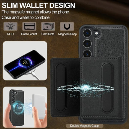 LC.IMEEKE L5 For Samsung Galaxy S23 Magnetic Phone Case Leather Back Cover with Detachable Card Holder