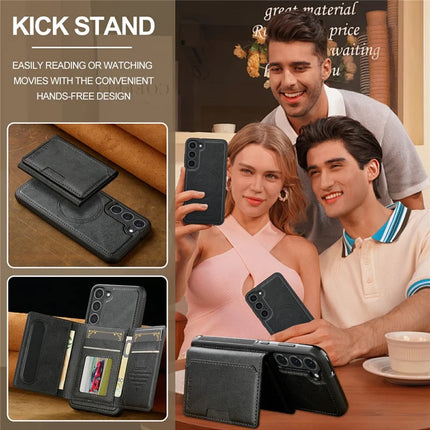 LC.IMEEKE L5 For Samsung Galaxy S23 Magnetic Phone Case Leather Back Cover with Detachable Card Holder