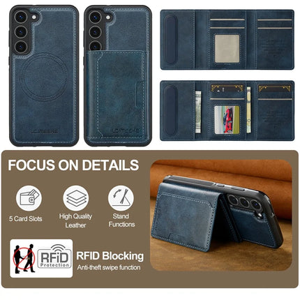 LC.IMEEKE L5 For Samsung Galaxy S23 Magnetic Phone Case Leather Back Cover with Detachable Card Holder