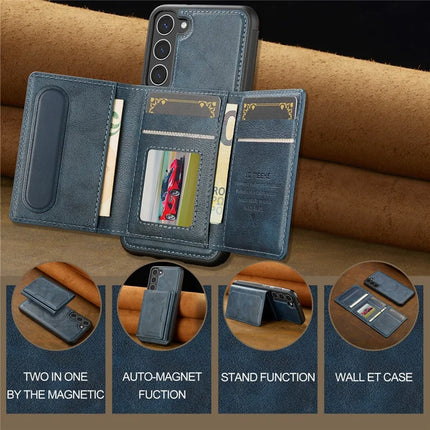 LC.IMEEKE L5 For Samsung Galaxy S23 Magnetic Phone Case Leather Back Cover with Detachable Card Holder