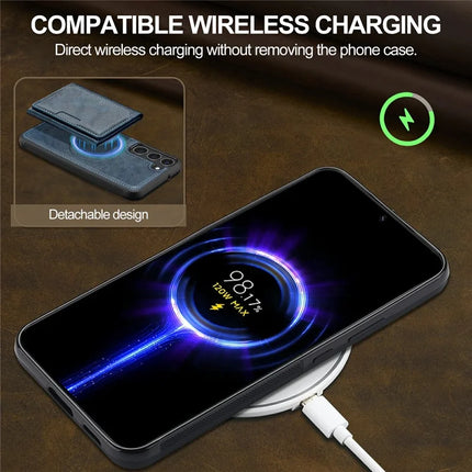 LC.IMEEKE L5 For Samsung Galaxy S23 Magnetic Phone Case Leather Back Cover with Detachable Card Holder