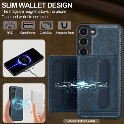 LC.IMEEKE L5 For Samsung Galaxy S23 Magnetic Phone Case Leather Back Cover with Detachable Card Holder