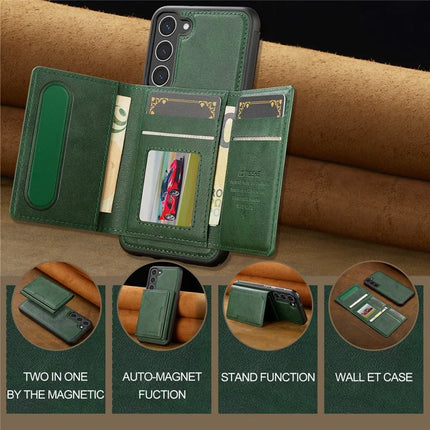 LC.IMEEKE L5 For Samsung Galaxy S23 Magnetic Phone Case Leather Back Cover with Detachable Card Holder