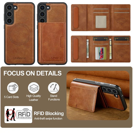 LC.IMEEKE L5 For Samsung Galaxy S23 Magnetic Phone Case Leather Back Cover with Detachable Card Holder