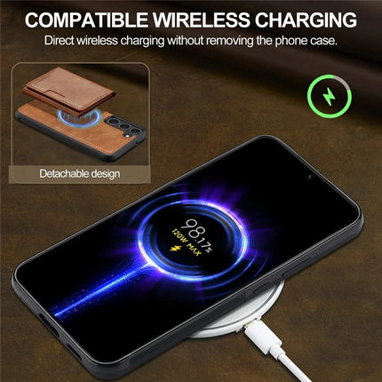 LC.IMEEKE L5 For Samsung Galaxy S23 Magnetic Phone Case Leather Back Cover with Detachable Card Holder