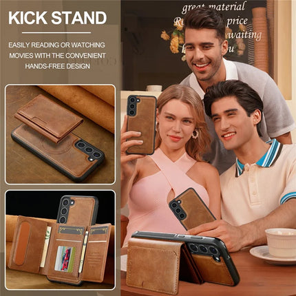 LC.IMEEKE L5 For Samsung Galaxy S23 Magnetic Phone Case Leather Back Cover with Detachable Card Holder