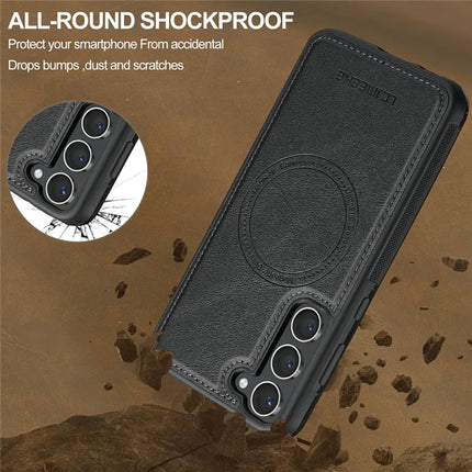 LC.IMEEKE For Samsung Galaxy S23 Magnetic Case Compatible with MagSafe Leather TPU Back Cover