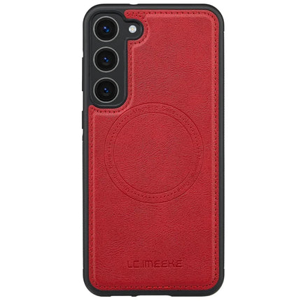 LC.IMEEKE For Samsung Galaxy S23 Magnetic Case Compatible with MagSafe Leather TPU Back Cover