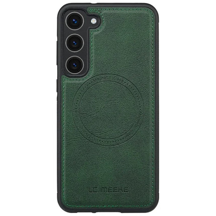 LC.IMEEKE For Samsung Galaxy S23 Magnetic Case Compatible with MagSafe Leather TPU Back Cover