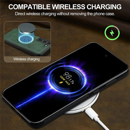 LC.IMEEKE For Samsung Galaxy S23 Magnetic Case Compatible with MagSafe Leather TPU Back Cover