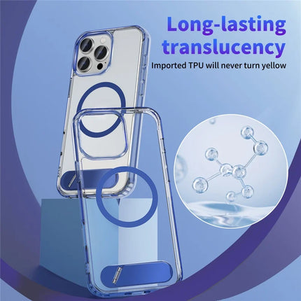 For iPhone 16 Pro Case Compatible with MagSafe Folding Kickstand Anti Drop PC + TPU Back Cover