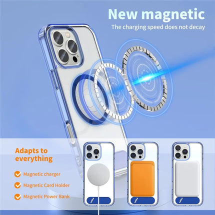 For iPhone 16 Pro Case Compatible with MagSafe Folding Kickstand Anti Drop PC + TPU Back Cover
