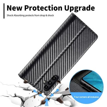 LC.IMEEKE For Samsung Galaxy A56 5G Case Carbon Fiber Texture Phone Cover Stand Card Holder