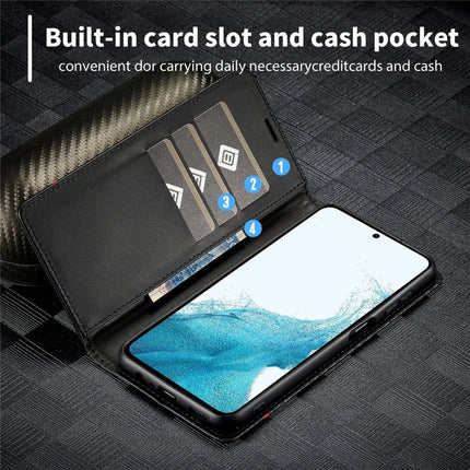 LC.IMEEKE For Samsung Galaxy A56 5G Case Carbon Fiber Texture Phone Cover Stand Card Holder