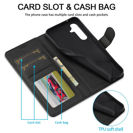 LC.IMEEKE For Samsung Galaxy A56 5G Case Calf Texture PU Leather Stand Wallet Phone Cover