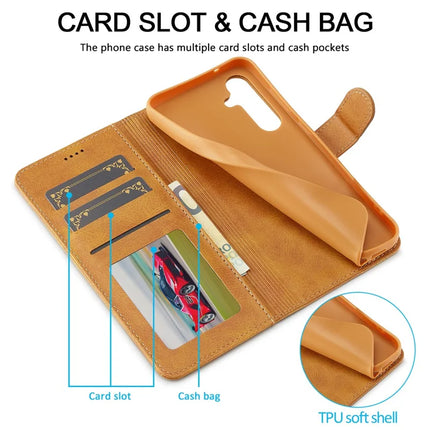 LC.IMEEKE For Samsung Galaxy A56 5G Case Calf Texture PU Leather Stand Wallet Phone Cover