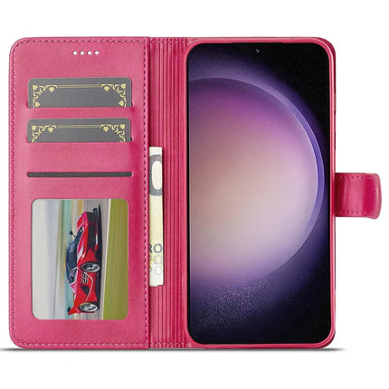 LC.IMEEKE For Samsung Galaxy A56 5G Case Calf Texture PU Leather Stand Wallet Phone Cover