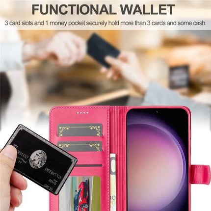 LC.IMEEKE For Samsung Galaxy A56 5G Case Calf Texture PU Leather Stand Wallet Phone Cover