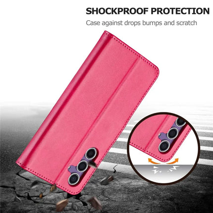LC.IMEEKE For Samsung Galaxy A56 5G Case Calf Texture PU Leather Stand Wallet Phone Cover